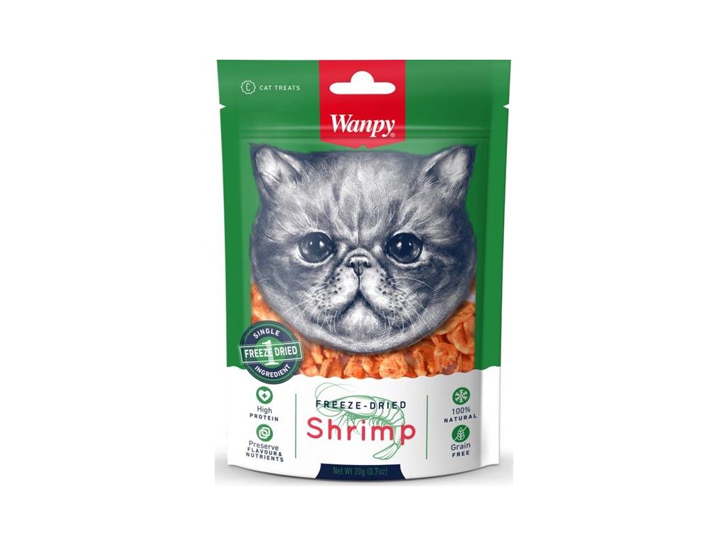 56427 1 wanpy cat freeze dried shrimp 20 g z kategorie chovatelske potreby a krmiva pro kocky krmivo a pamlsky pro kocky pamlsky pro kocky