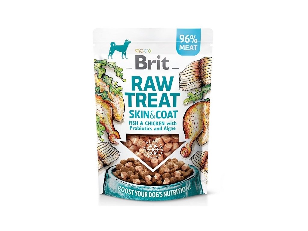 58778 1 brit raw treat skin coat fish chicken 40g z kategorie chovatelske potreby a krmiva pro psy pamlsky pro psy pamlsky susene mrazem pro psy