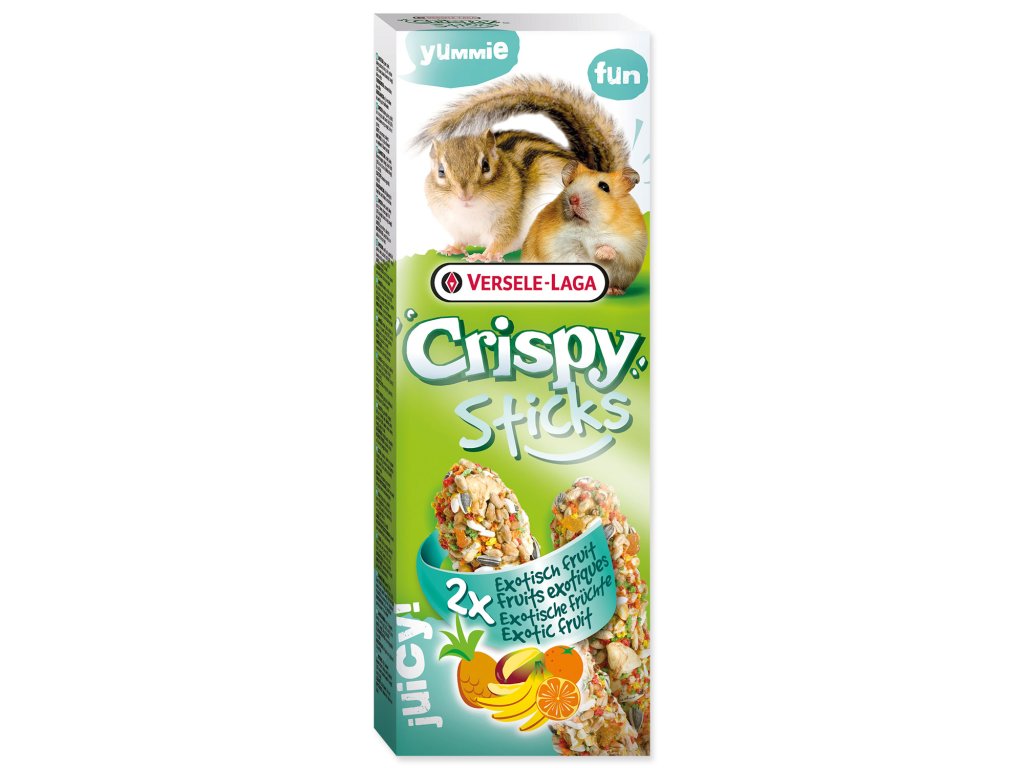 50118 1 tycinky versele laga crispy s exotickym ovocem pro krecky a veverky 110 g z kategorie chovatelske potreby a krmiva pro hlodavce a mala zvirata
