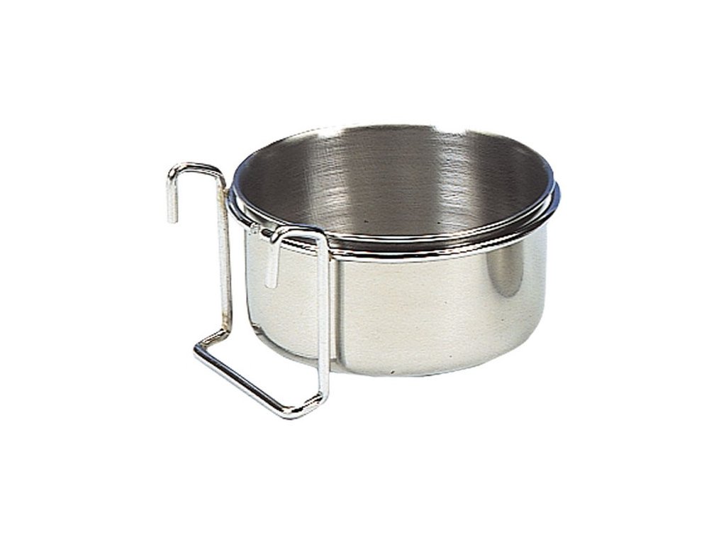 2139 1 nobby nerezova miska k zaveseni do klece 13cm 600ml z kategorie chovatelske potreby pro ptaky a papousky misky napajecky pro papousky misky pro papousky