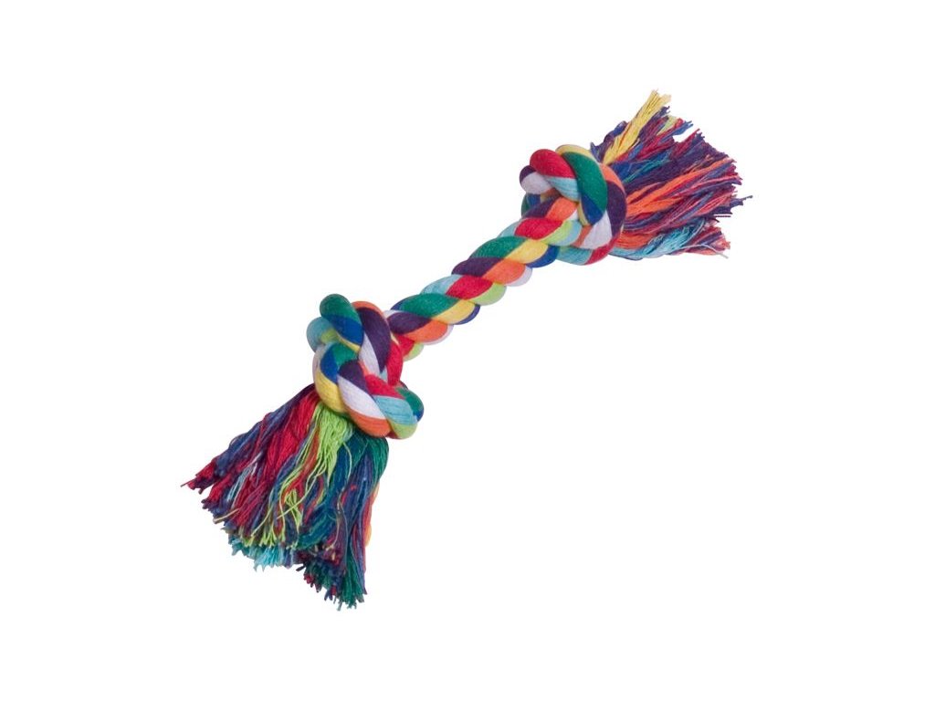 4002 1 nobby barevne lano 2x uzel bavlna 180g z kategorie chovatelske potreby a krmiva pro psy hracky pro psy lanove hracky pro psy