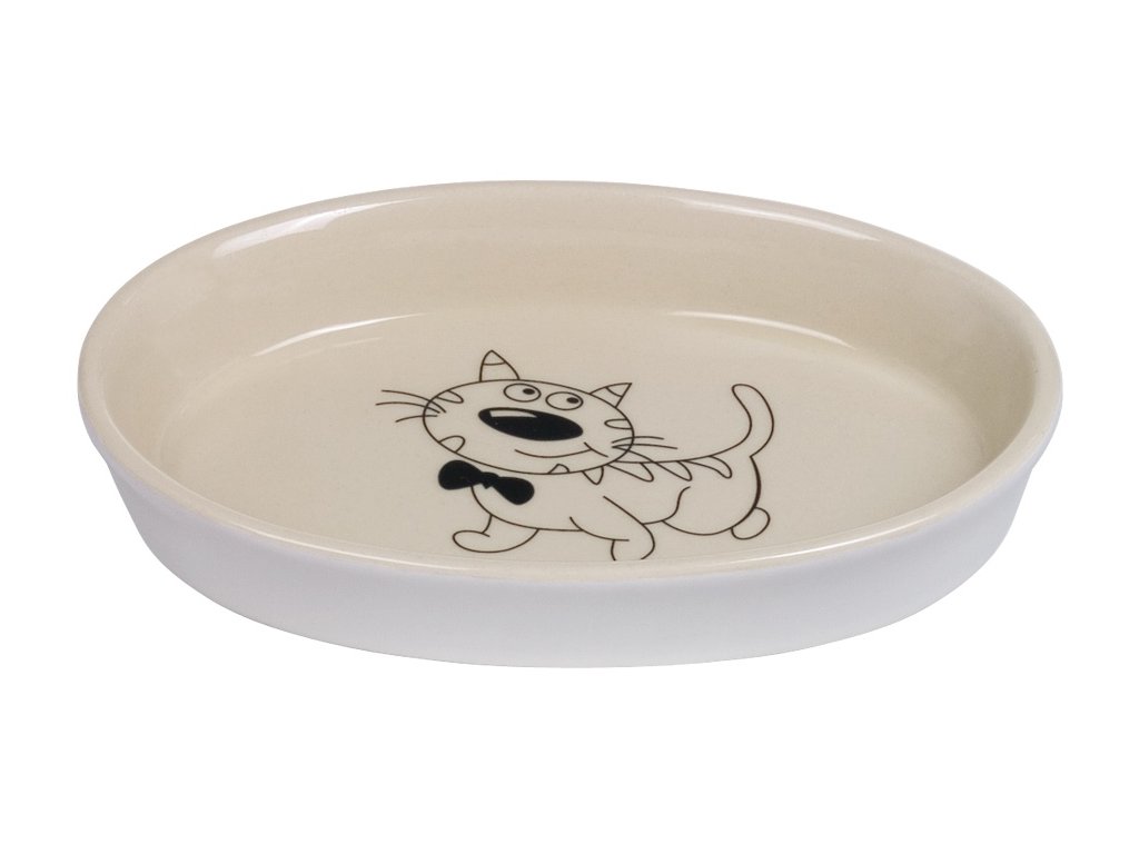 20655 1 nobby ovalna keramicka miska kremova 17x11x2 5cm z kategorie chovatelske potreby a krmiva pro kocky misky davkovace pro kocky keramicke misky pro kocky