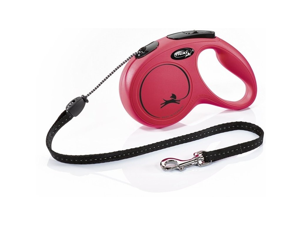 7995 1 flexi new classic m lankove voditko 5m 20kg cervena z kategorie chovatelske potreby a krmiva pro psy obojky voditka a postroje pro psy voditka pro psy samonavijeci voditka pro psy