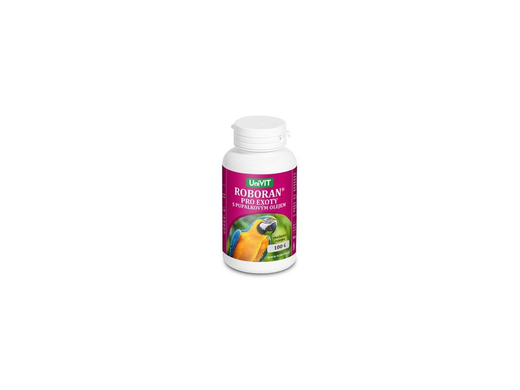 22650 roboran pro exoty s pupalkovym olejem plv 100g z kategorie chovatelske potreby pro ptaky a papousky vitaminy mineraly pro papousky vitaminy pro papousky