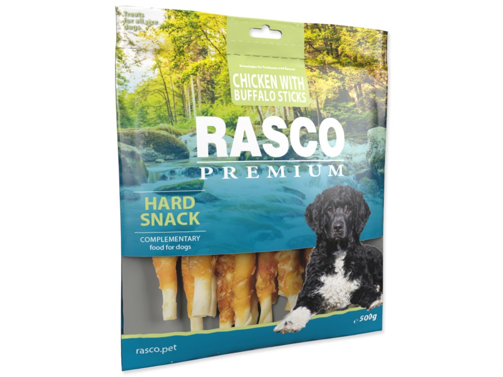 53007 1 pochoutka rasco premium tycinky buvoli obalene kurecim masem 500 g z kategorie chovatelske potreby a krmiva pro psy pamlsky pro psy zvykaci pamlsky pro psy