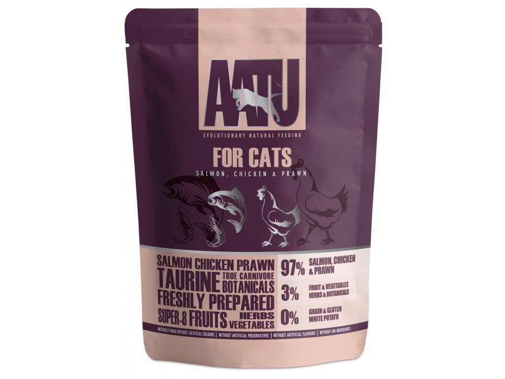9264 aatu cat salmon n chicken n prawn kapsicka 85g z kategorie chovatelske potreby a krmiva pro kocky krmivo a pamlsky pro kocky kapsicky pro kocky