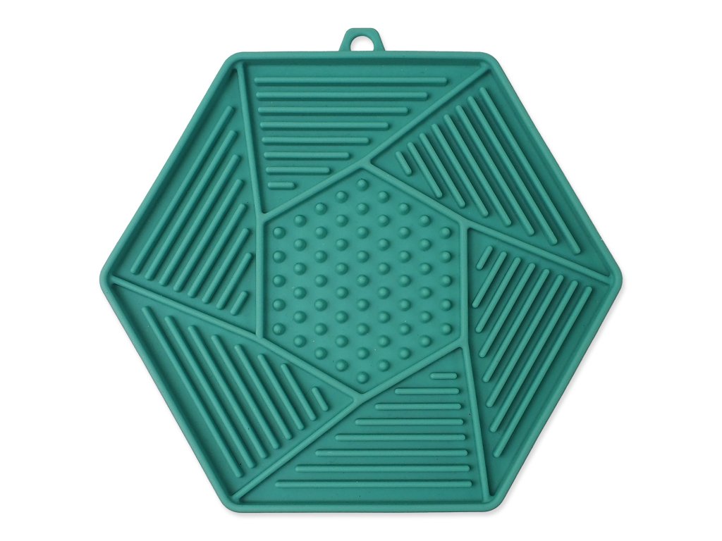 76425 1 podlozka ep lick snack lizaci hexagon svetle zeleny 17x15cm z kategorie chovatelske potreby a krmiva pro psy misky a davkovace pro psy protihltaci a lizaci misky pro psy