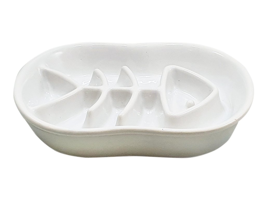 23049 2 nobby keramicka protihltaci miska fish bila 500ml z kategorie chovatelske potreby a krmiva pro kocky misky davkovace pro kocky keramicke misky pro kocky