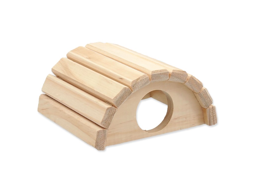 54042 1 domek small animals pulkruh dreveny 16 5 x 15 x 8 cm 1 ks z kategorie chovatelske potreby a krmiva pro hlodavce a mala zvirata domecky odpocivadla