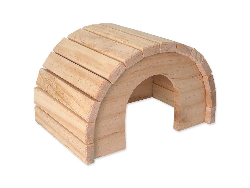 54045 1 domek small animals pulkruh dreveny 24 x 17 x 15 cm 1 ks z kategorie chovatelske potreby a krmiva pro hlodavce a mala zvirata domecky odpocivadla