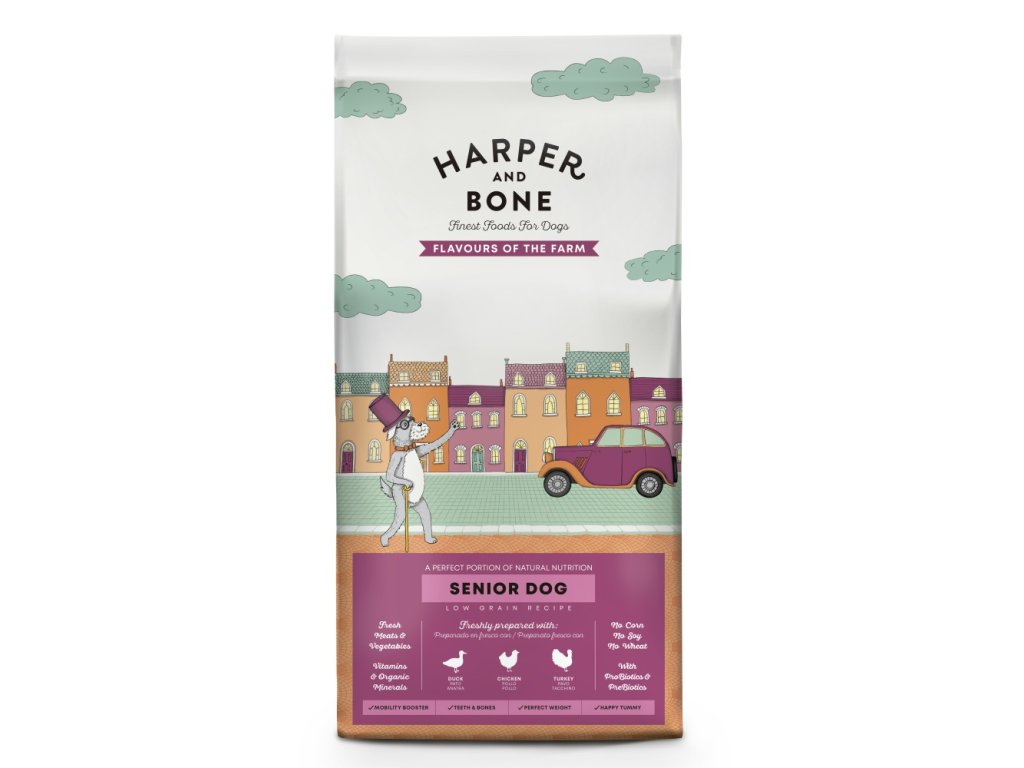 78642 2 harper and bone dog senior light prichute farmy 12 kg z kategorie chovatelske potreby a krmiva pro psy krmiva pro psy granule pro psy