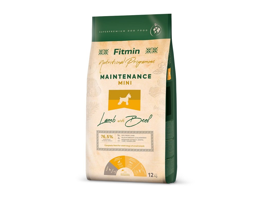 53343 2 fitmin dog mini maintenance lamb with beef 12 kg z kategorie chovatelske potreby a krmiva pro psy krmiva pro psy granule pro psy
