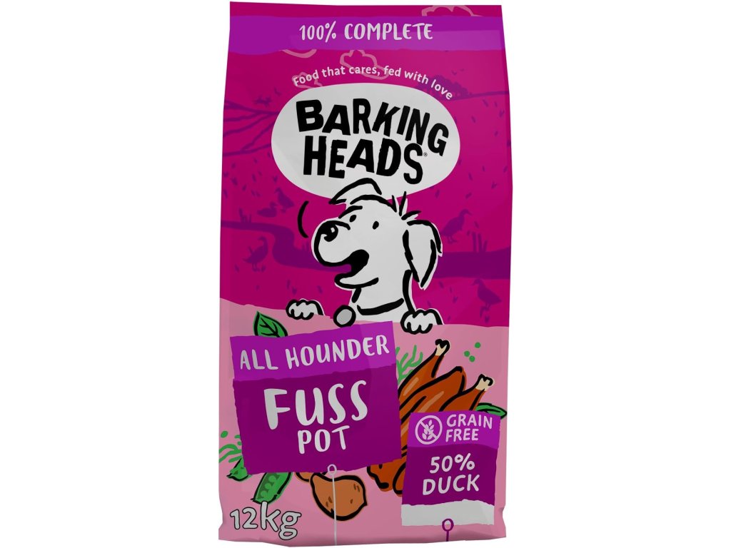 82767 1 barking heads all hounder fuss pot duck 12kg z kategorie chovatelske potreby a krmiva pro psy krmiva pro psy granule pro psy
