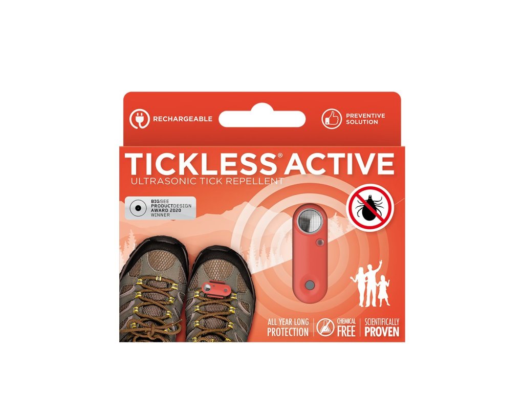 98341 tickless active dobijeci ultrazvukovy odpuzovac klistat a blech pro lidi corall