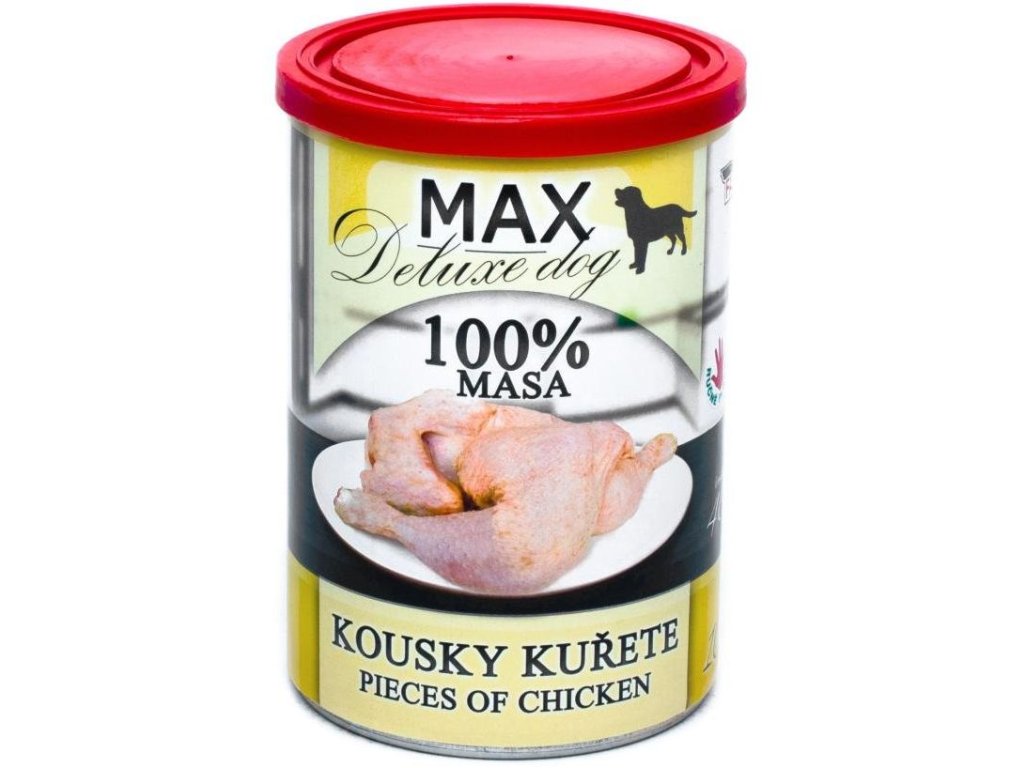 38673 1 max deluxe dog kousky kurete konzerva pro psy 400g z kategorie chovatelske potreby a krmiva pro psy krmiva pro psy konzervy pro psy
