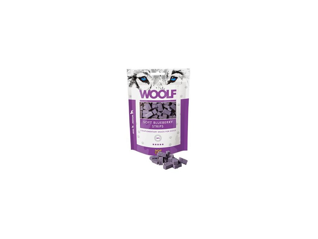 45267 1 woolf pochoutka soft blueberry strips 100g z kategorie chovatelske potreby a krmiva pro psy pamlsky pro psy polomekke pamlsky pro psy