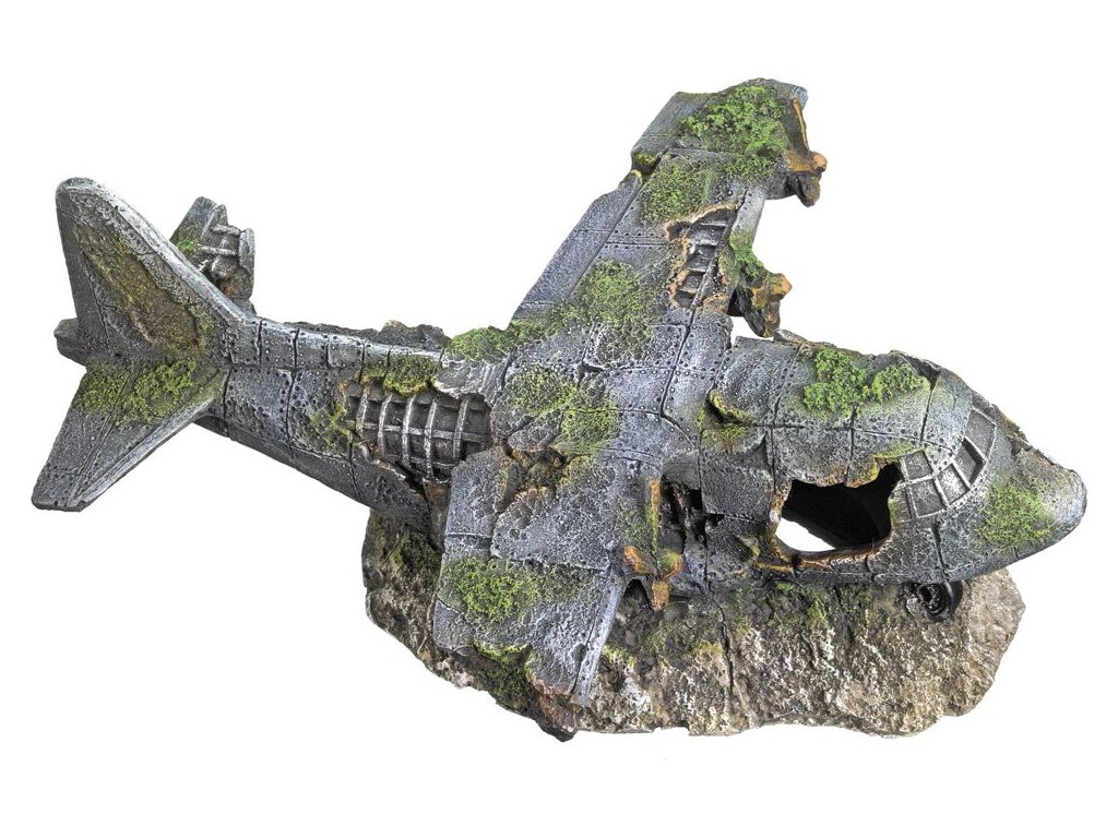 28113 1 nobby akvarijni dekorace vrak letadla 21 8 x 17 5 x 8 3 cm z kategorie akvaristicke a teraristicke potreby dekorace do akvaria lode vraky
