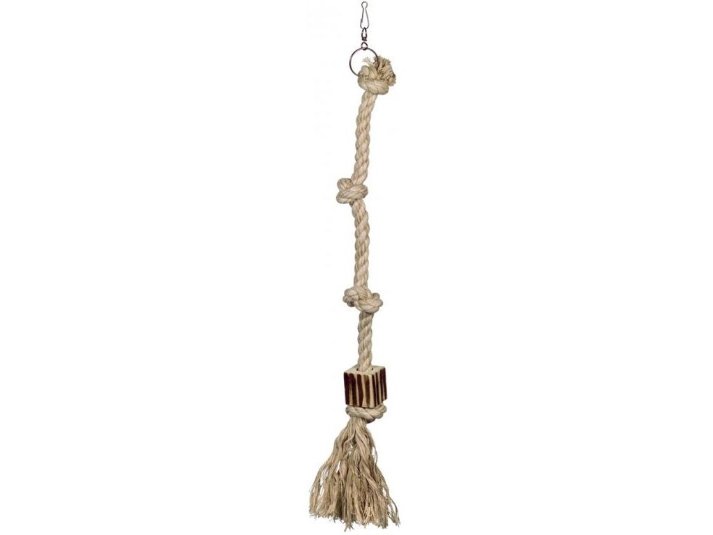 76032 nobby splhaci lano l 4x uzel 73 cm z kategorie chovatelske potreby pro ptaky a papousky hracky pro papousky zavesne hracky pro papousky