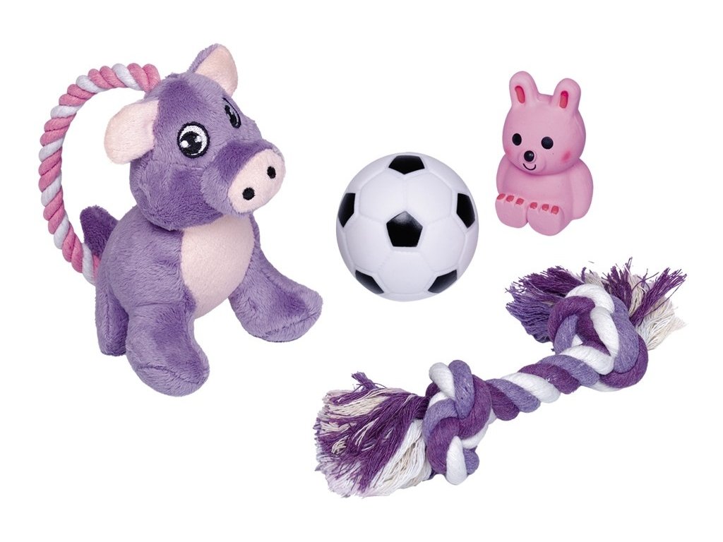 31590 1 nobby puppy startovni set hracek pro stenata 4 ks z kategorie chovatelske potreby a krmiva pro psy hracky pro psy hracky pro stenata
