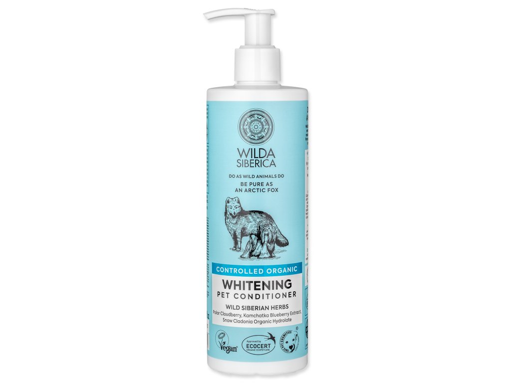 58290 1 kondicioner wilda siberica whitening 400 ml z kategorie chovatelske potreby a krmiva pro psy hygiena a kosmetika psa sampony a spreje pro psy