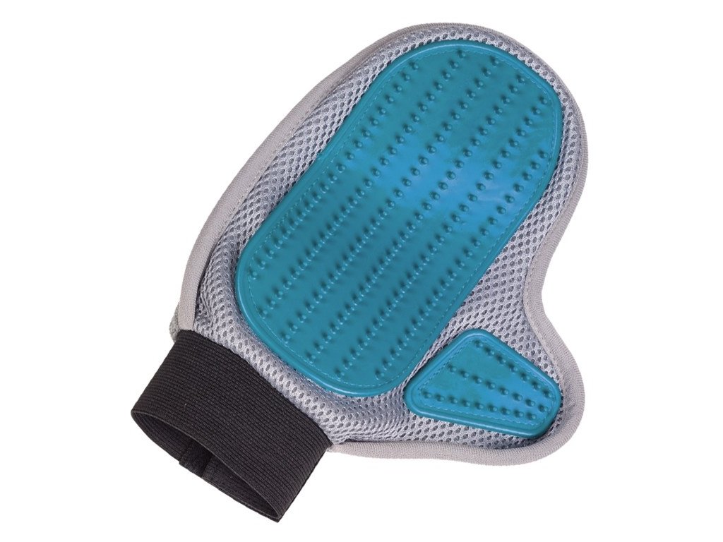 19359 2 nobby vycesavaci rukavice seda 1 ks z kategorie chovatelske potreby a krmiva pro psy hygiena a kosmetika psa hrebeny a kartace pro psy