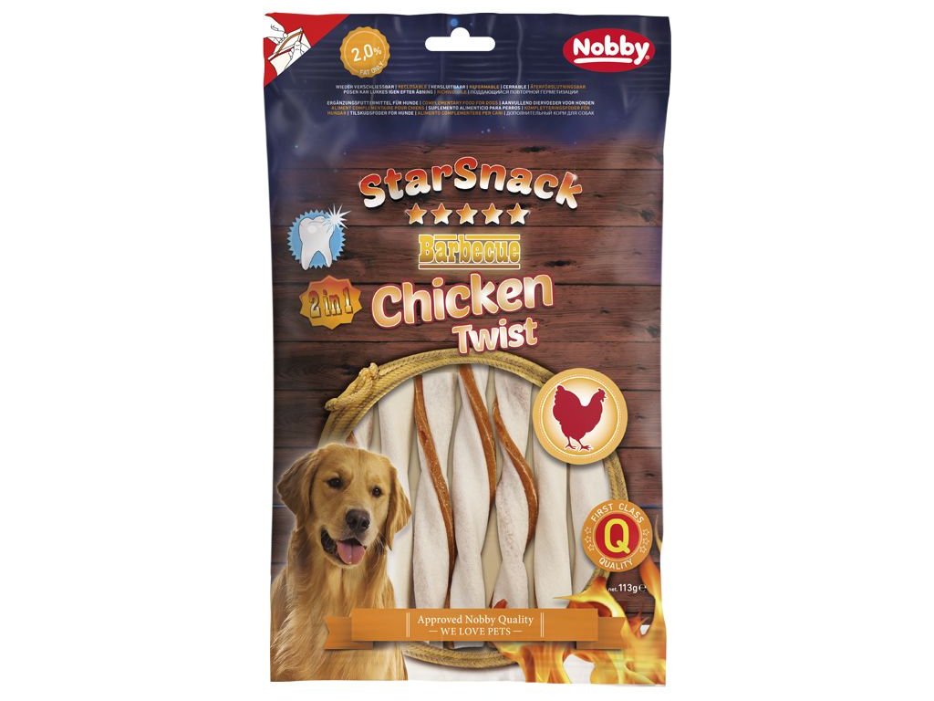13107 2 nobby starsnack chicken twist zvykaci tycky m 12cm 113g z kategorie chovatelske potreby a krmiva pro psy pamlsky pro psy zvykaci pamlsky pro psy