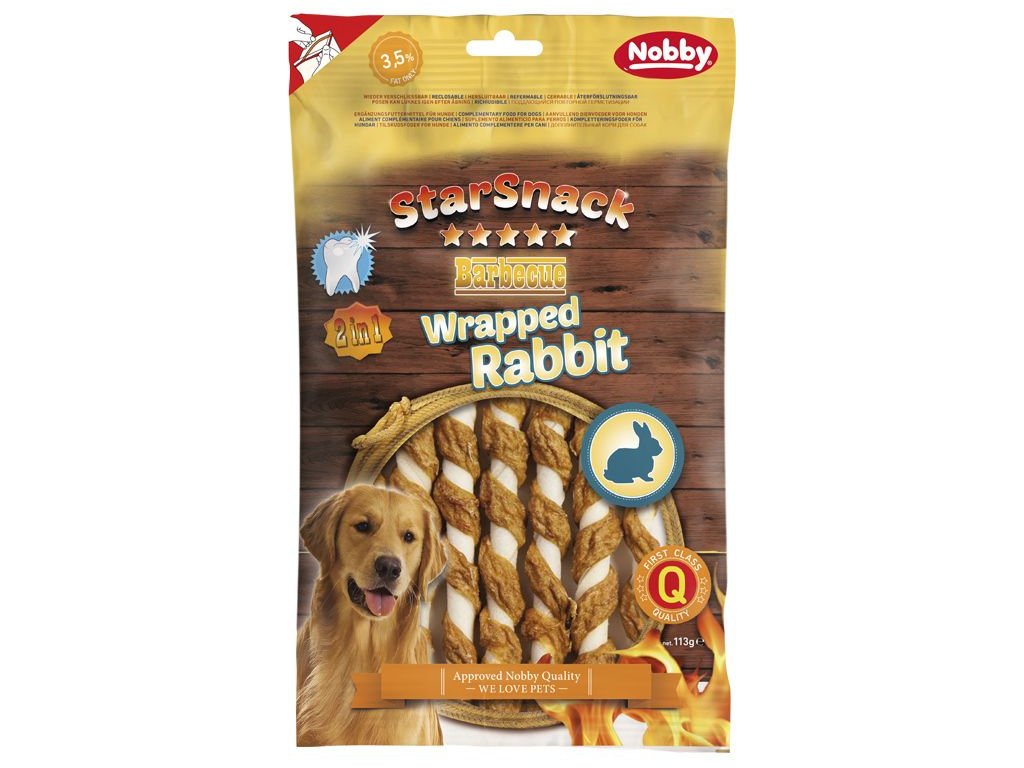 13119 1 nobby starsnack wrapped rabbit kralici tycinky 113g z kategorie chovatelske potreby a krmiva pro psy pamlsky pro psy zvykaci pamlsky pro psy