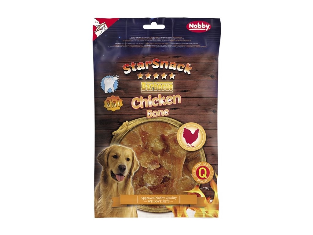 10227 2 nobby starsnack bbq chicken bone pamlsky pro psy 120 g z kategorie chovatelske potreby a krmiva pro psy pamlsky pro psy susena masicka pro psy
