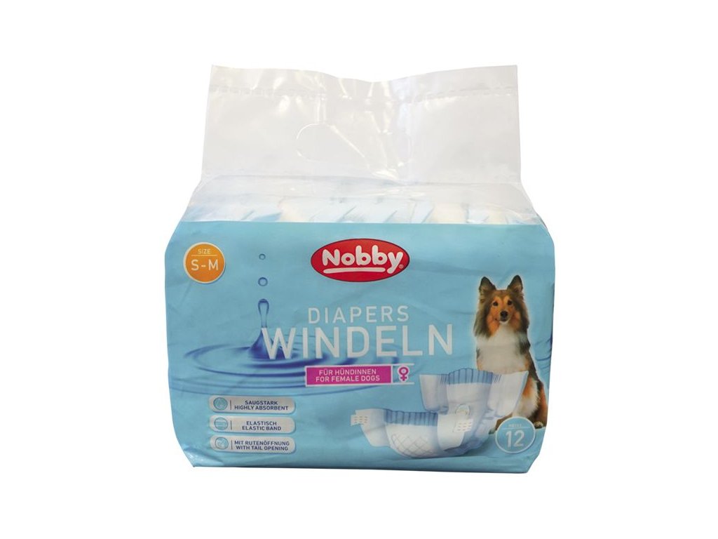 29685 3 nobby papirove pleny pro feny s m 28 40cm 12 ks z kategorie chovatelske potreby a krmiva pro psy hygiena a kosmetika psa pleny pro psy