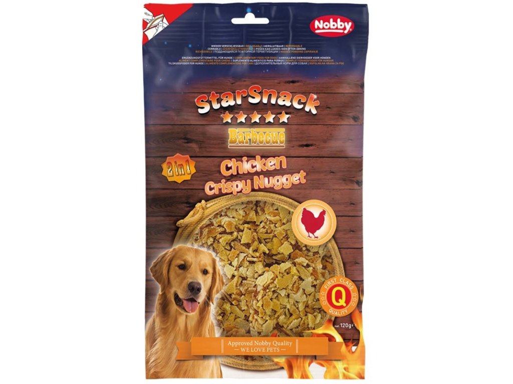 11910 2 nobby starsnack bbq pamlsky kureci stripsy 120g z kategorie chovatelske potreby a krmiva pro psy pamlsky pro psy susena masicka pro psy
