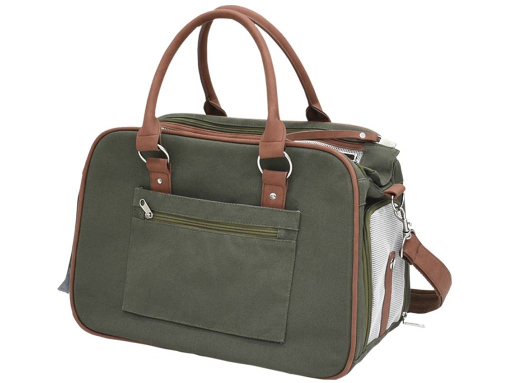 15954 4 nobby perka elegantni cestovni taska do 6 kg tmave zelena z kategorie chovatelske potreby a krmiva pro psy cestovani se psem tasky kabelky pro psy