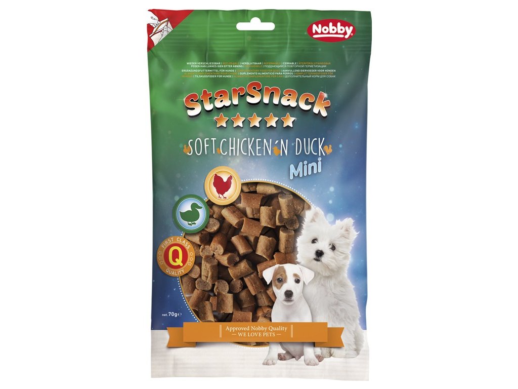 25800 1 nobby starsnack mini pamlsek pro psy kure kachna 70g z kategorie chovatelske potreby a krmiva pro psy pamlsky pro psy polomekke pamlsky pro psy
