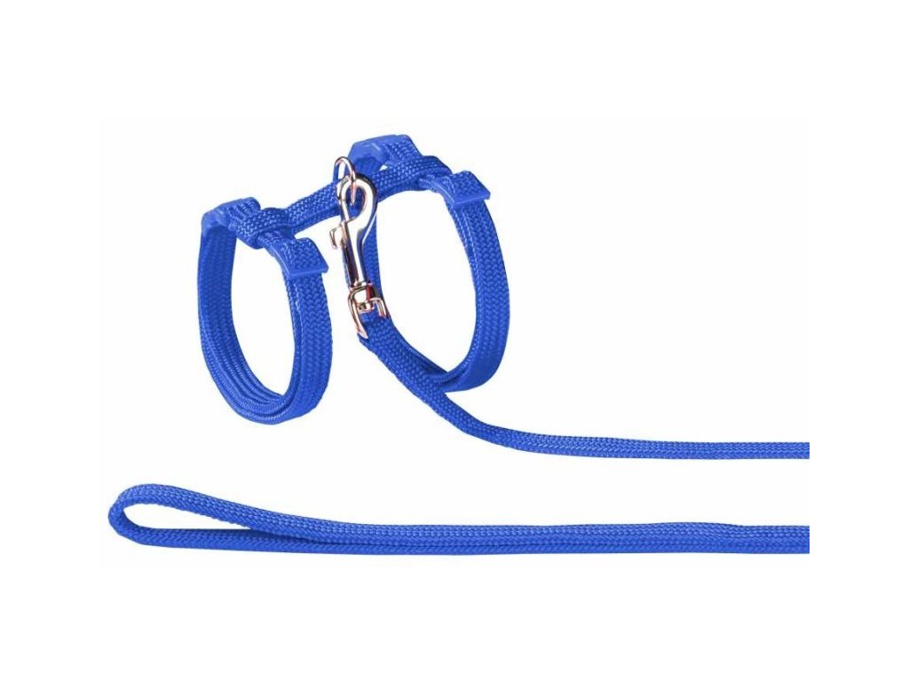 6087 1 nobby modry set postroje a voditka pro kocku z kategorie chovatelske potreby a krmiva pro kocky obojky a voditka pro kocky postroje s voditkem pro kocky