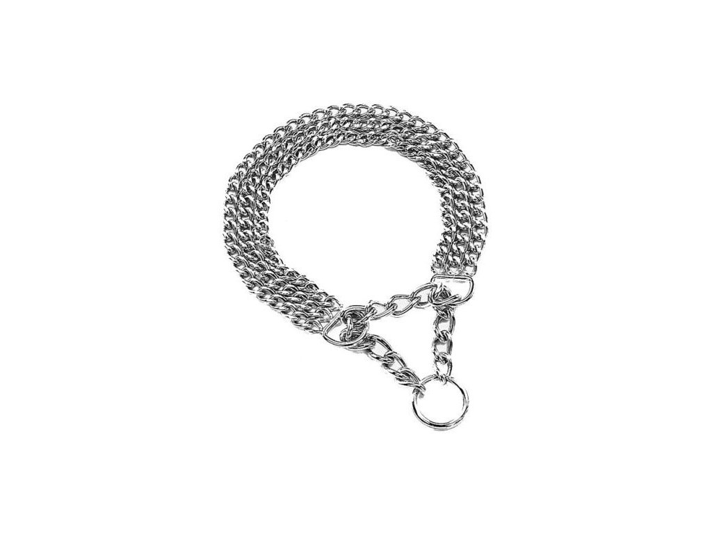 5484 1 nobby obojek retizkovy polostahovaci chrom trirady 40cm z kategorie chovatelske potreby a krmiva pro psy obojky voditka a postroje pro psy obojky pro psy