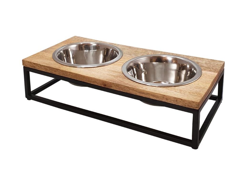 23004 2 nobby designovy stojan s miskami 41x21x10cm 2x0 8l z kategorie chovatelske potreby a krmiva pro psy misky a davkovace pro psy vyskove stojany pro psy