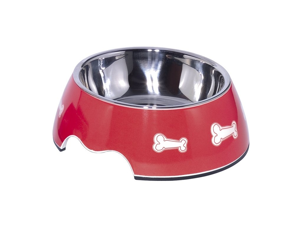 12987 1 nobby cervena nerezova miska bone s melaminovym obalem 0 35 l z kategorie chovatelske potreby a krmiva pro psy misky a davkovace pro psy misky v pouzdrech pro psy
