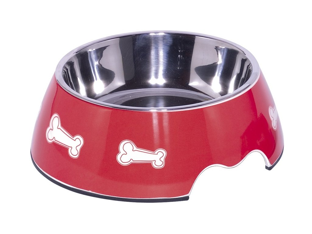 9489 1 nobby cervena nerezova miska bone s melaminovym obalem 0 70 l z kategorie chovatelske potreby a krmiva pro psy misky a davkovace pro psy misky v pouzdrech pro psy