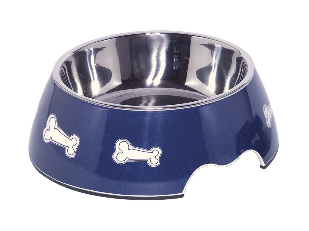 2211 1 nobby modra nerezova miska bone s melaminovym obalem 0 70 l z kategorie chovatelske potreby a krmiva pro psy misky a davkovace pro psy misky v pouzdrech pro psy