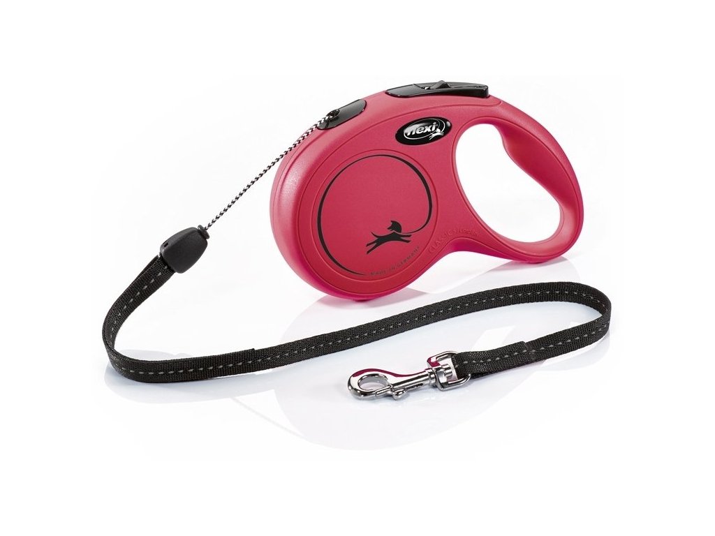 10503 1 flexi new classic s lankove voditko 8m 12kg cervena z kategorie chovatelske potreby a krmiva pro psy obojky voditka a postroje pro psy voditka pro psy samonavijeci voditka pro psy