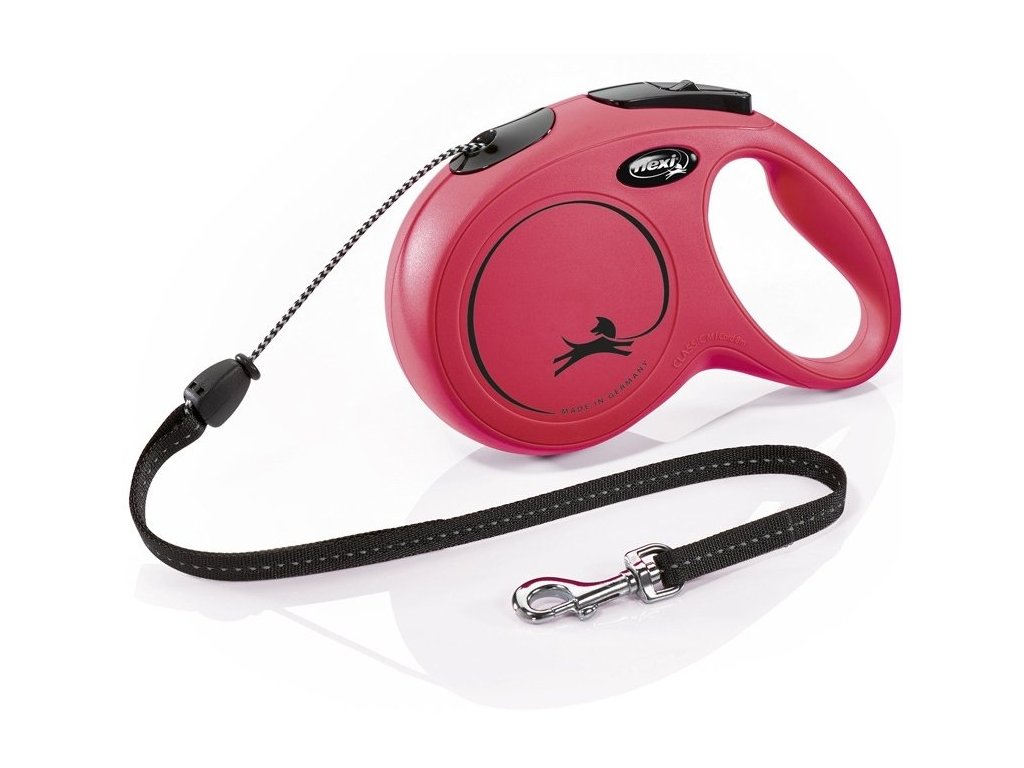 11298 1 flexi new classic m voditko lankove 8m 20kg cervena z kategorie chovatelske potreby a krmiva pro psy obojky voditka a postroje pro psy voditka pro psy samonavijeci voditka pro psy