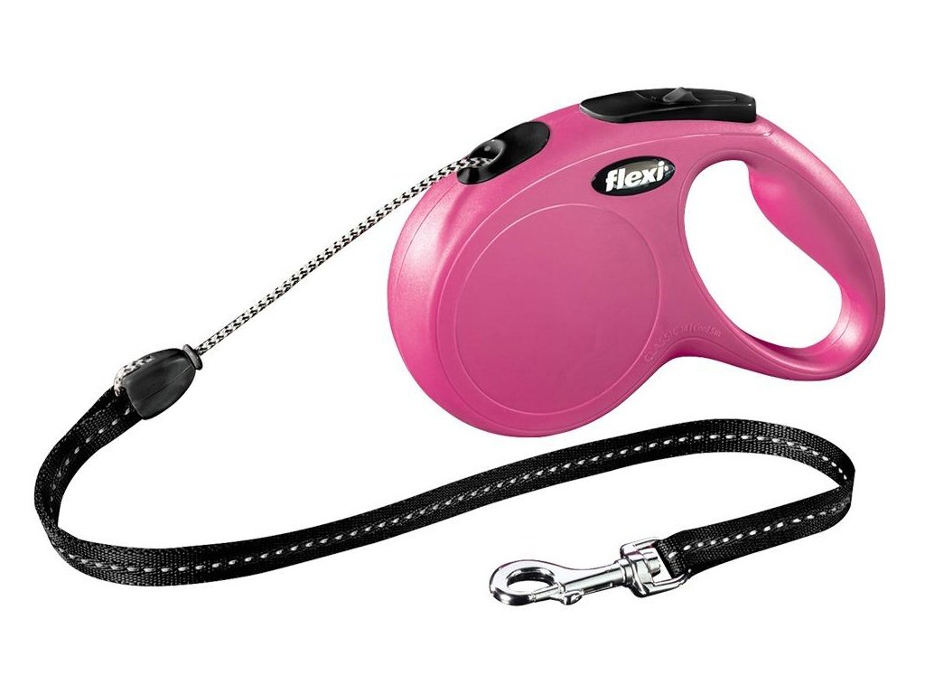 19389 1 flexi new classic m lankove voditko 5m 20kg ruzova z kategorie chovatelske potreby a krmiva pro psy obojky voditka a postroje pro psy voditka pro psy samonavijeci voditka pro psy
