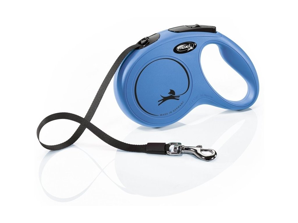 2229 1 flexi new classic m paskove voditko 5m 25kg modra z kategorie chovatelske potreby a krmiva pro psy obojky voditka a postroje pro psy voditka pro psy samonavijeci voditka pro psy