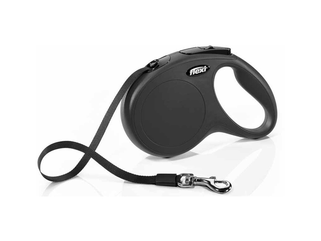 14079 1 flexi new classic m paskove voditko 5m 25kg cerna z kategorie chovatelske potreby a krmiva pro psy obojky voditka a postroje pro psy voditka pro psy samonavijeci voditka pro psy