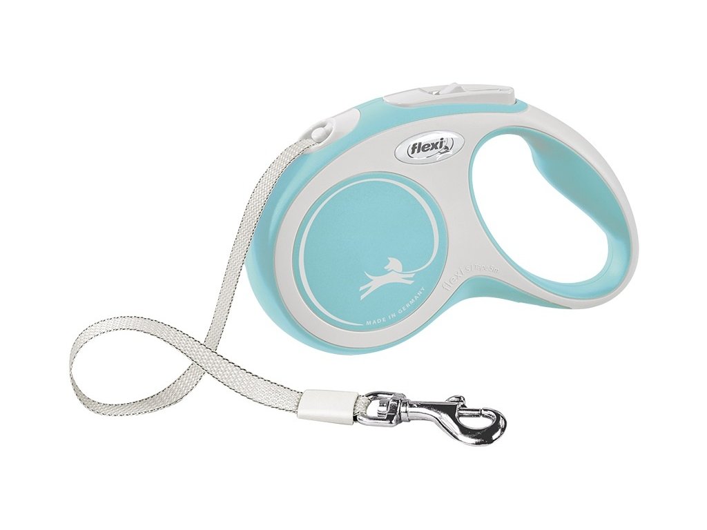21450 2 flexi new comfort s voditko pasek 5m 15kg svetle modra z kategorie chovatelske potreby a krmiva pro psy obojky voditka a postroje pro psy voditka pro psy samonavijeci voditka pro psy