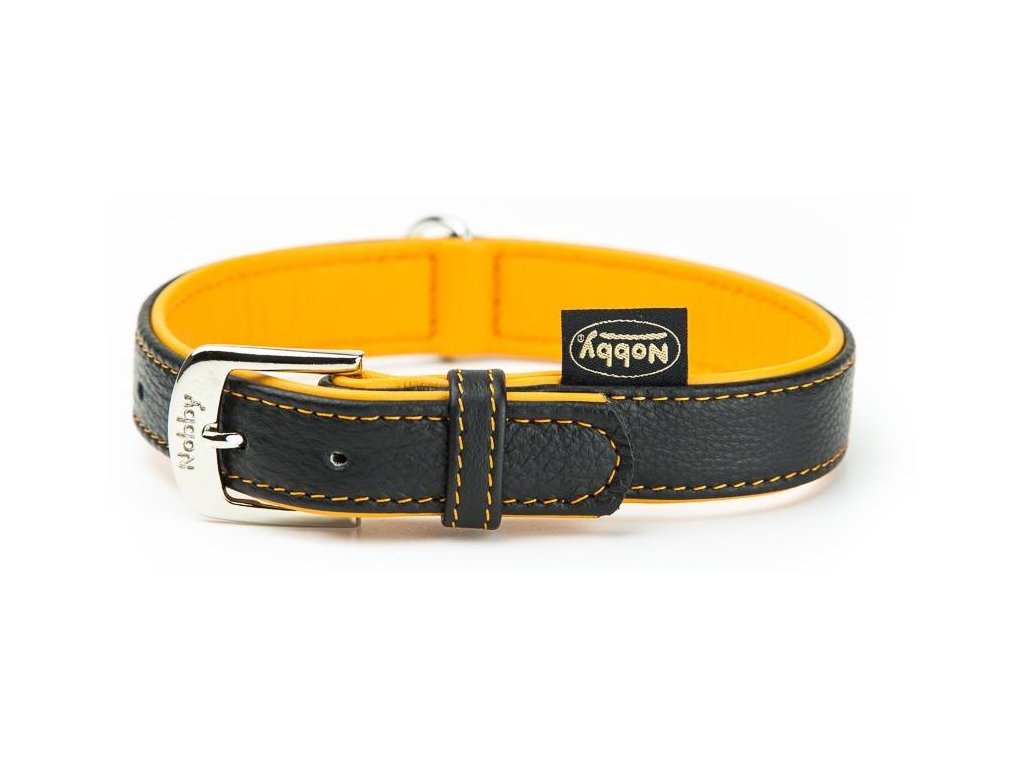 24294 2 nobby pacific kozeny obojek oranzove lemovani s m 42cm z kategorie chovatelske potreby a krmiva pro psy obojky voditka a postroje pro psy obojky pro psy