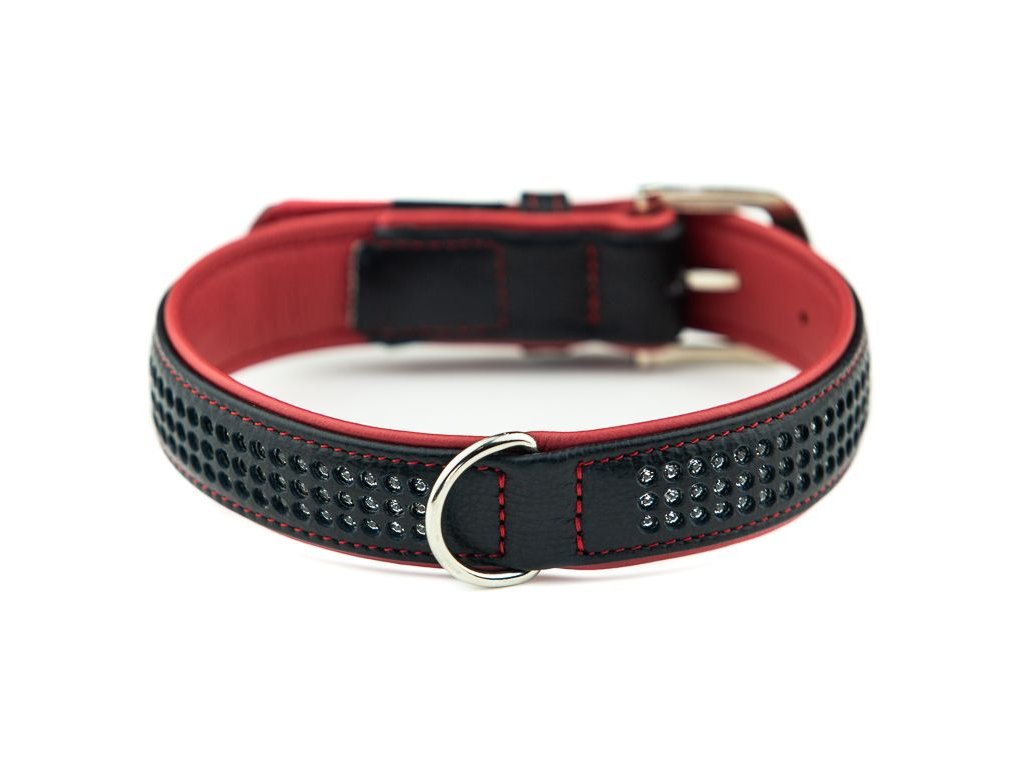 14133 2 nobby pacific deluxe obojek se swarovski krystaly m l 52cm cervena z kategorie chovatelske potreby a krmiva pro psy obojky voditka a postroje pro psy obojky pro psy