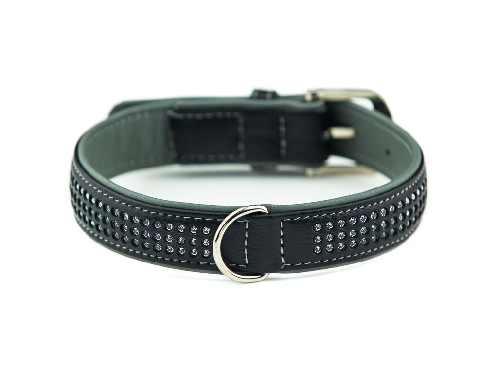 21174 2 nobby pacific deluxe obojek se swarovski krystaly m l 52cm seda z kategorie chovatelske potreby a krmiva pro psy obojky voditka a postroje pro psy obojky pro psy