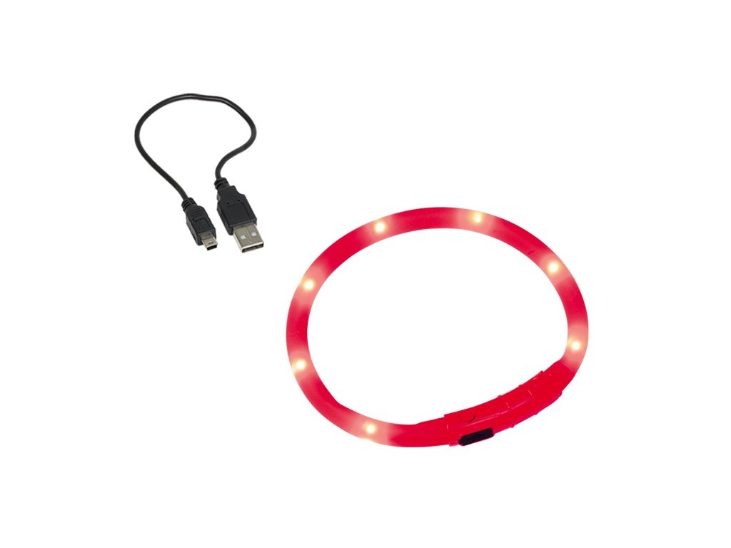 19479 1 nobby led visible svitici krouzek silikon cervena 40cm z kategorie chovatelske potreby a krmiva pro psy obojky voditka a postroje pro psy obojky pro psy