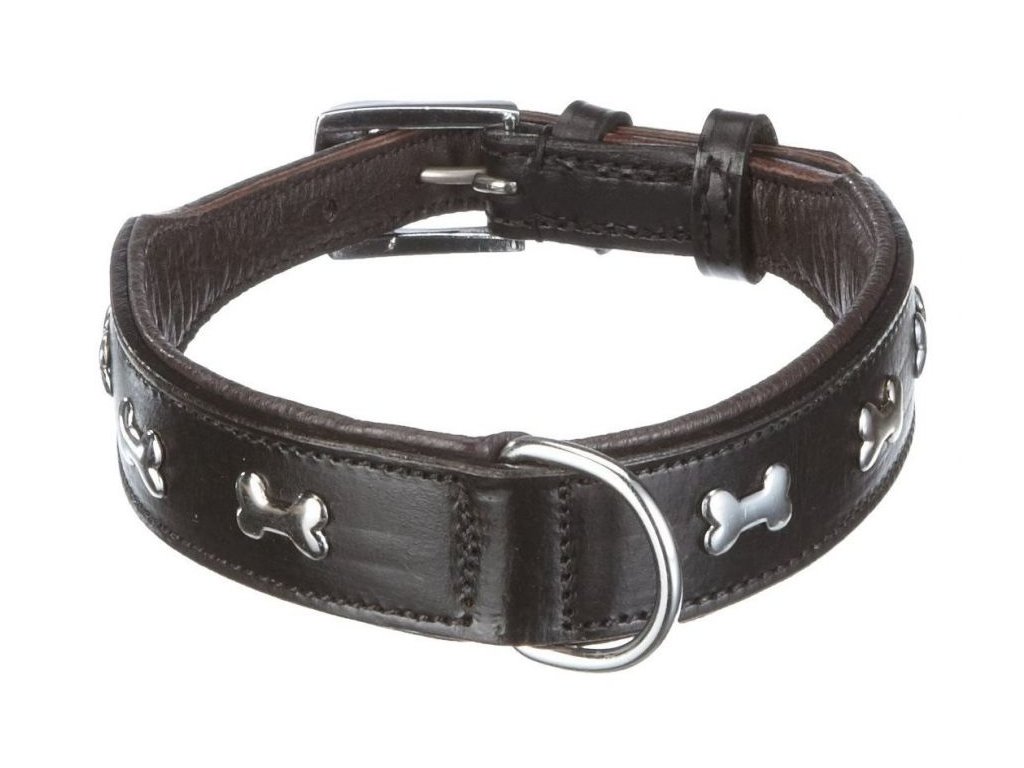 14337 2 nobby cerro kozeny obojek s kosticky 40cm cerna z kategorie chovatelske potreby a krmiva pro psy obojky voditka a postroje pro psy obojky pro psy