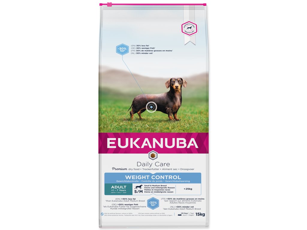 51861 1 eukanuba daily care adult small medium breed weight control 15 kg z kategorie chovatelske potreby a krmiva pro psy krmiva pro psy granule pro psy